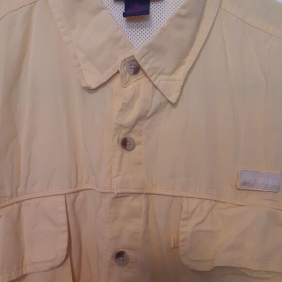 Reel Legends Adult Mens XL Vented Fishing Short Sleeve Shirt Outdoor Yellow - Picture 3 of 9